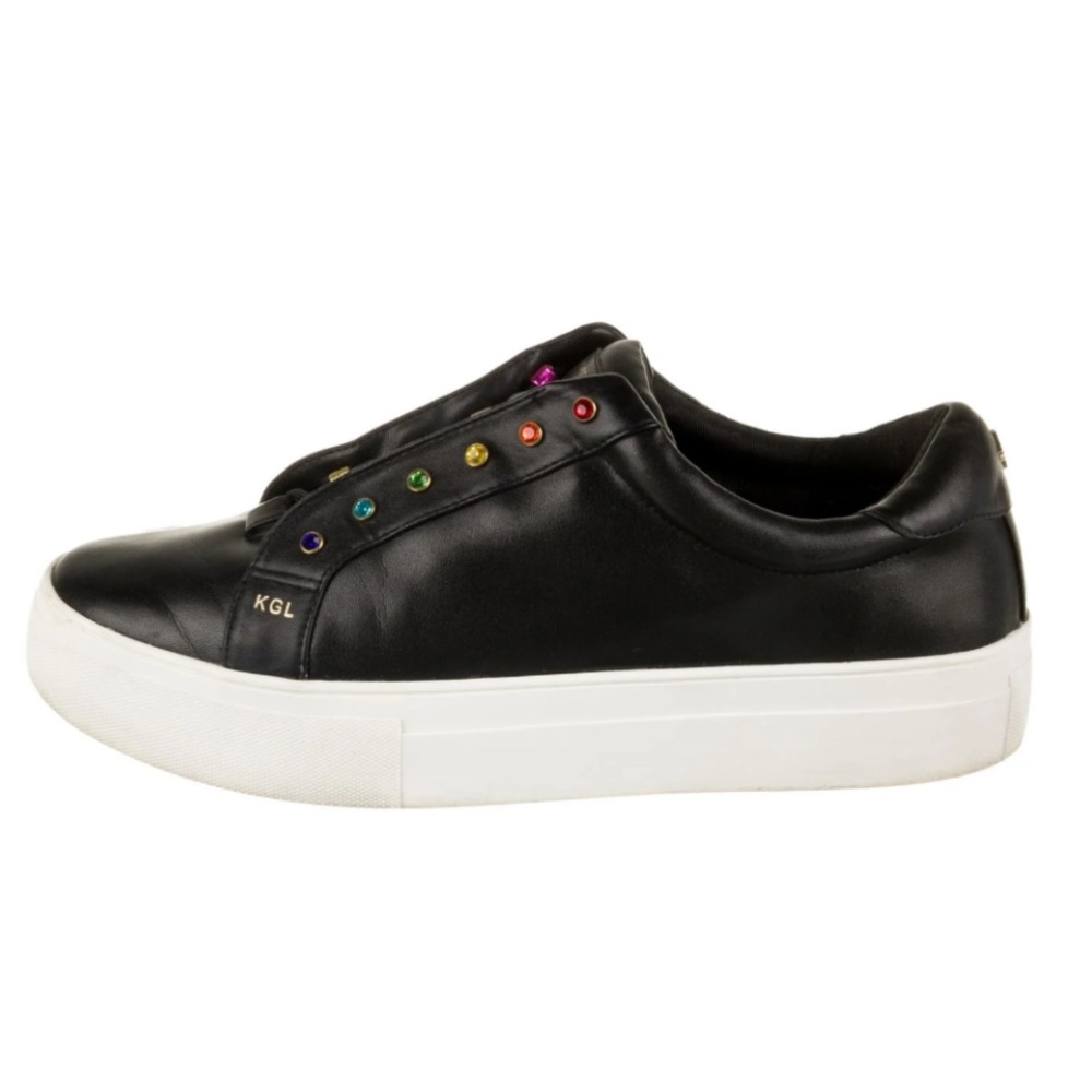 KURT GEIGER Women's Black Liviah Chunky Rainbow Sneakers Women’s Size 10